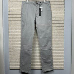 Nifty Genius Men’s Gray Straight Fit Flat Front Chino Pants 34x33 NWT